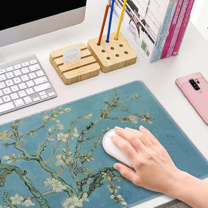 Gaming Mouse Pad, Large Mouse Pads for Desk, Non-Slip Rubber Base Mousepad, Keyboard Mouse Mat Desk Pad with Stitched Edges, 31.5x11.8 inch Vincent Van Gogh Almond Blossom - color: Vincent Van Gogh Almond Blossom