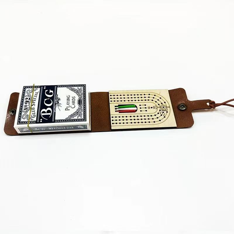 Travel Cribbage Board Game Set Portable Travel Games Includes Storage Space 1 Deck 6 Pegs of Cards and Instructions Classic Family Cribbage Game Ideal for Family Fun and Entertaining - color: 1pack