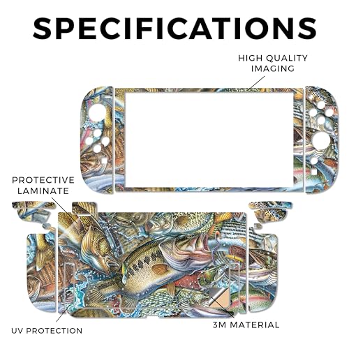 Glossy Glitter Gaming Skin Compatible with Nintendo Switch 2 Console Only - Action Fish Puzzle - Premium 3M Vinyl Protective Wrap Decal Cover - Easy to Apply | Crafted in The USA by MightySkins - color: Action Fish Puzzle, size: Switch 2 Console Skin Only