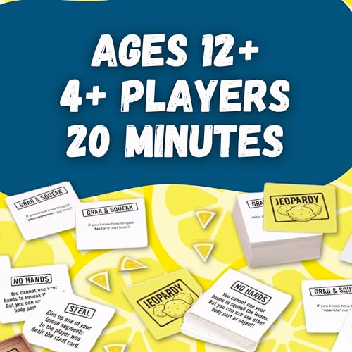 Easy Peasy Lemon Squeaky Game - Ideal Family Board Game for Kids and Adults, Unique Mix of Trivia, Mental and Physical Challenges| Suitable for Ages 12+ | 4+ Players