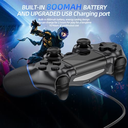 Turquvix Wireless Controller Compatible with PS-4/Pro/Slim - color: Midnight Black