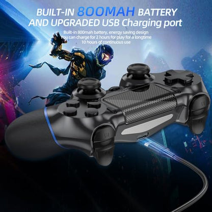 Turquvix Wireless Controller Compatible with PS-4/Pro/Slim - color: Midnight Black