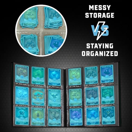 CardGuard Trading Card Binder Pro-Folio – 9 Pocket Binder - Side-Loading Album, Durable & Acid-Free Storage for Pokémon, YuGiOh, MTG, TCG, Game & Sports Cards, Black - color: Black