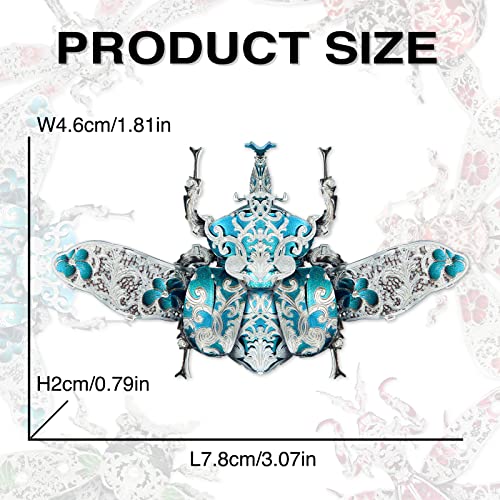 Piececool 3D Metal Puzzles for Adults, Rhinoceros Beetle 3D Model Building Kits Insect Themed Brooch Assembling DIY Crafts Creative Birthday Gifts,22Pcs - color: Rhinoceros Beetle