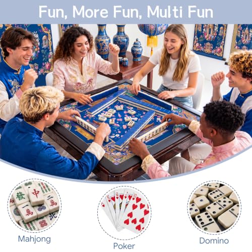 Drydiet Mahjong Mat for Table 31.5 x 31.5 Inch American Mahjong Mat with Carrying Bag, Non-Slip Noise Reduction Table Item for Family Poker Domino Board Game Night & Party Use(Liberty) - style: Liberty