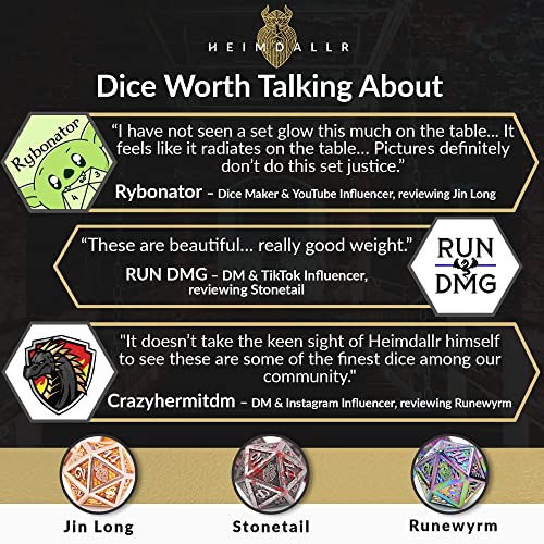 HEIMDALLR Mystery Metal DND Dice Set – 7pc Blind Bag with Random Class & Funny DND Stickers – Metal Role Playing Dice for Dungeons and Dragons – Gift for D&D Players, Great for New Characters - color: Mystery Metal Dice 1-pack