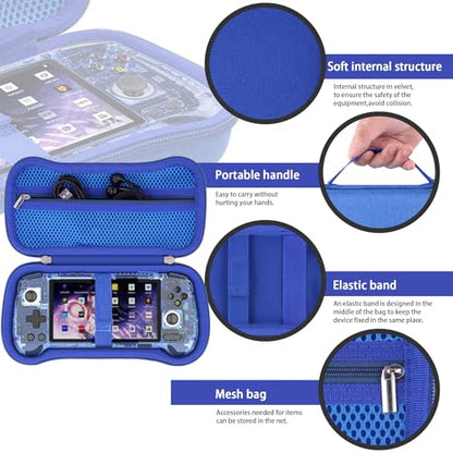 khanka Hard Travel Case Replacement for Anbernic RG556 Retro Handheld Game Console,Case Only. (Blue) | Hard Shell Protection, Smooth Zipper Opening, Secure Custom Fit, Travel-Ready Portable Storage, Protective Case Only - style: Blue