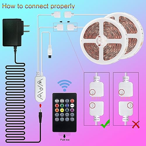 Micomlan 82Ft/25m LED Strip Lights, Music Sync Color Changing RGB LED Strip Built-in Mic, Bluetooth APP Controlled Home Lighting for Living Room Kitchen (APP+Remote+Mic+Music)