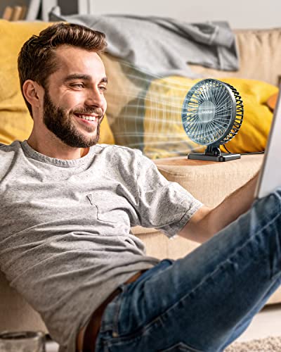 Gaiatop USB Desk Fan, Small But Powerful, Personal Portable Quiet 3 Speeds, Adjustable Mini Table Desktop fan for Cooling Home Office Car Summer Travel Gifts Black - color: Black