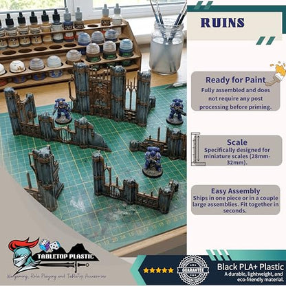 Gothic Sector Ruins Terrain Set: 28mm Scale Scatter Terrain (Ruins) - style: Ruins