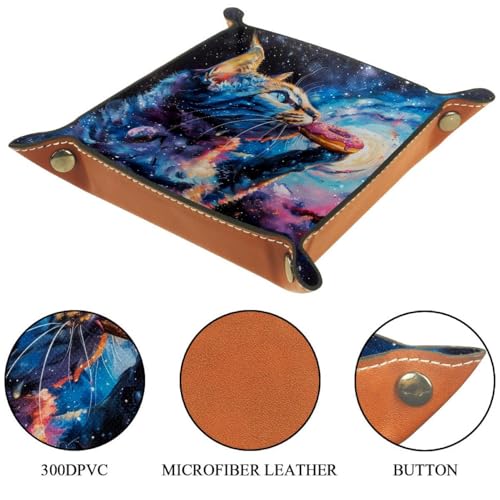 Nebula Cat Donut Dice Tray Dice Rolling Tray Folding Dice Holder for Dice Games, Like RPG, DND and Other Table Games - color: Multi 6