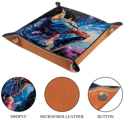 Nebula Cat Donut Dice Tray Dice Rolling Tray Folding Dice Holder for Dice Games, Like RPG, DND and Other Table Games - color: Multi 6