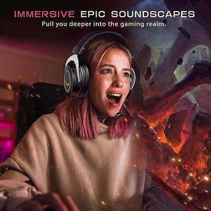 FIFINE 3.5mm Gaming Headset with Mic for PS5,Xbox,PC,Over-Ear Gaming Headphone with Detachable Microphone,RGB,Passive Noise Canceling for Computer,Switch,PlayStation,Wired Gamer Headset-H3