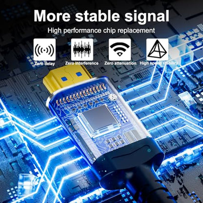 Fiber Optic 200 ft hdmi Cable,18Gbps 4k Ultra high Speed Support 4K@60Hz(4:4:4 RGB) HDR10,HDCP2.2,eARC,3D,CEC Unidirectional Active 2.0 Cord,Shielding Interference,Slim and Flexible - size: Fiber 200 ft