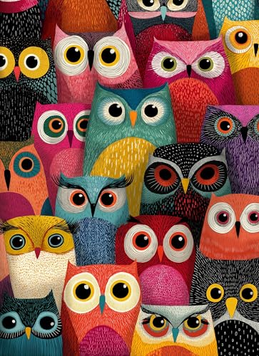 Jigsaw Puzzles for Adults 1000 Pieces, Owl Collection | Cute Owl Birds Collection, Difficult & Fun, Challenging Puzzle for Family Game Night Home Decor, 20x27 Inches - color: Owl Collection