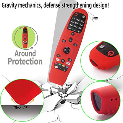 Hi Color Silicone Cover for LG AN-MR600/AN-MR650 / AN-MR18BA / AN-MR19BA/AN-MR20GA TV Remote Control Protective Sleeve for LG Magic TV Remote Cover Case(red) - color: red