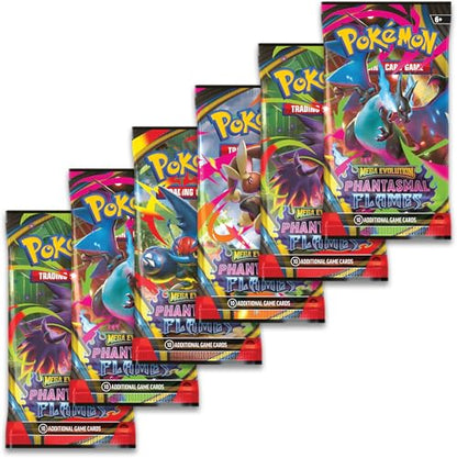 Pokémon TCG: Mega Evolution—Phantasmal Flames Booster Bundle (6 Booster Packs)