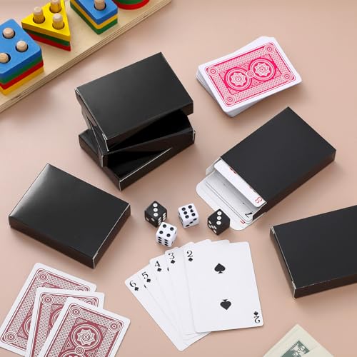Jexine 50 Pieces Playing Card Box Deck Boxes Empty Playing Case Card Holder Bulk Organize Storage Board Game Box Fits Baseball Trading (Black) - color: Black