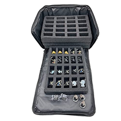 Miniature Storage Case - 80 Foam Slot Miniature Carrying Box - Figurine Storage with Handle - Figure Army Cases - Hobby Model Minis (4 Tray)