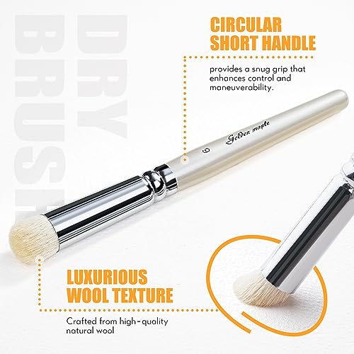 Golden Maple Dry Brush Miniature Painting Drybrush Set - 6PC Professional Miniature Paint Brushes for Miniatures, Model, Enamel & Fantasy Figurines Painting（Pearl White） - color: White