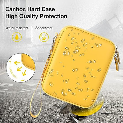 Canboc Carrying Case for G350/ RG40XXV/ RG406V/ RG405V Retro Handheld Game Console, RG40XXV Video Gaming Console Storage Box, Mesh Pocket fits Cable, SD Card, Yellow (Case Only) - color: Yellow