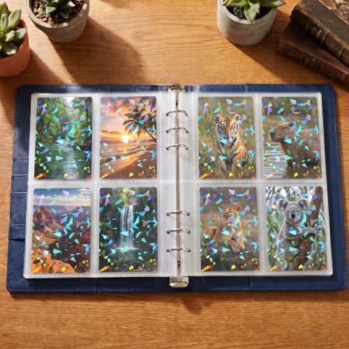 HFATMOS 300 Pcs Photocard Sleeves Laser Flashing Holographic Card Protector | Dustproof Card Sleeves for Mini Photos Credit Name Trading Cards Album Photo Cards, Glass Gemstones Pattern - color: Glass Gemstones Pattern