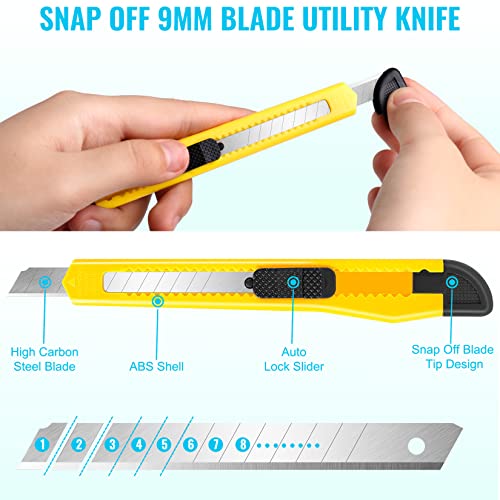 DIYSELF 55 PCS Exacto Knife Set, Hobby Knife Kit, A5 Mat & Blades Included | Craft knife and hobby knife kit for scrapbooking, stencils, fondant, paper cutting and precision art carving