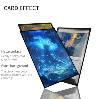 Card Sleeves for (MTG) - 100 Full Art Panoramic Lands, Premium Matte, 5 Color Landscape Art (Blue) - color: Blue