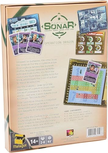Matagot Captain Sonar Operation Dragon Board Game Expansion | Cooperative Strategy Game Submarine Adventure Game | for Adults and Teens | Ages 14+ | 2-8 Players | Average Playtime 45 Minutes | Made