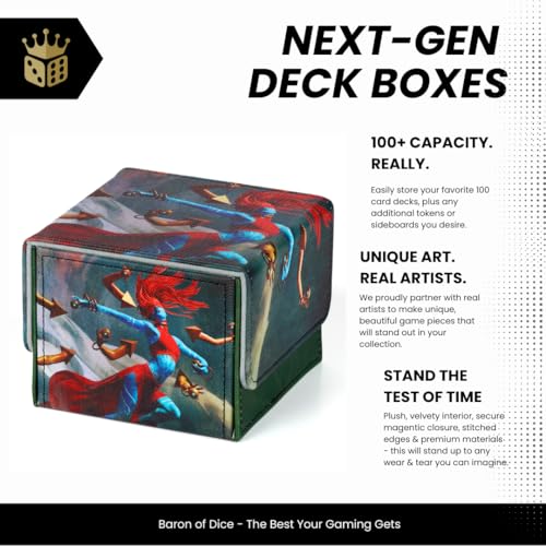 Spelldancer Deck Box | 100+ Double Sleeved Card Capacity | Magnetic Closure - color: Spelldancer