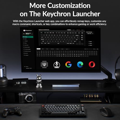 Keychron V1 8K Custom Mechanical Keyboard, 75% Wired Layout, Ultra-Low Latency 8000Hz, QMK Programmable, Hot-Swappable Banana Switches, RGB, for Gamers and Typists, Compatible with Mac/Windows/Linux - color: Keychron Banana Switch