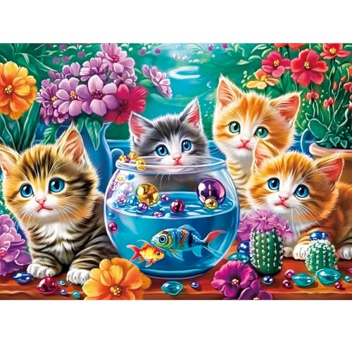 300 Piece Puzzles for Adults,Unique Fun Cats Animal Pet Lover Jigsaw Puzzle | Interlock Perfectly Letter on Back No Dust,Home Wall Art Decor,Challenging Perfect Birthday Party Gift for Family, 20.5x15 In - color: Cats