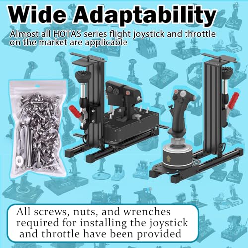 wuutyty 2-Pack Universal Flight Simulator Desk Mount, Adjustable Stand for HOTAS Joystick and Throttle, Compatible with Logitech X52/X56, Thrustmaster T.16000M/T.Flight, WINWING ORION