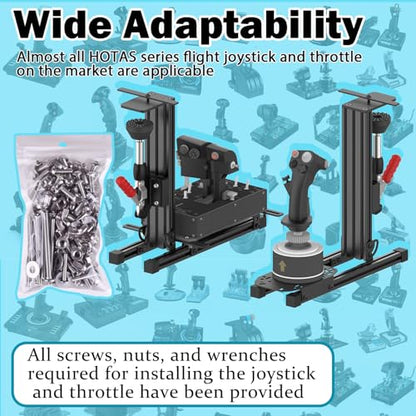 wuutyty 2-Pack Universal Flight Simulator Desk Mount, Adjustable Stand for HOTAS Joystick and Throttle, Compatible with Logitech X52/X56, Thrustmaster T.16000M/T.Flight, WINWING ORION