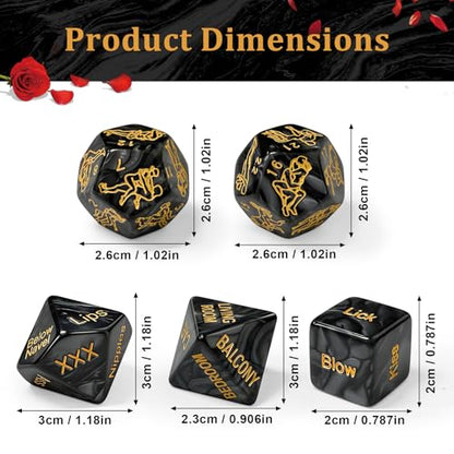 kykake Positions Sex Game Sex Dice，Couple Toys for Couples Romantic Naughty Set Date Night Positon Dice for Anniversary Wedding Gift - color: 5pc Glow Dice