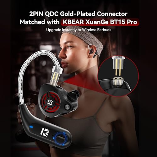 2026 Latest erabuds,KBEAR BK1 Wired Gaming Earbuds,10mm Single DD in Ear Monitor,HiFi Headset Wired Earbuds IEM Earphones with Detachable Cable for Gaming/Music/Video (White, 3.5 with mic) - color: B