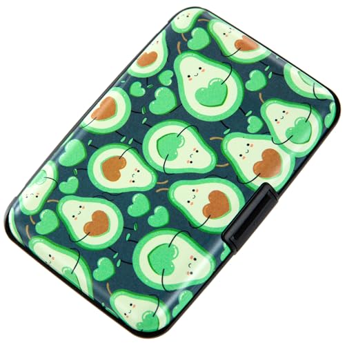 Credit Card Holder, Metal Card Wallet RFID Blocking Mini Slim Aluminum Business Hard Card Case for Women Men (Cartoon Avocado) - color: Cartoon Avocado