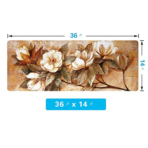 LIEBIRD® Extended XXL Gaming Mouse Pad - Portable Large Desk Pad for Laptop - Non-Slip Rubber Base (Flower) - color: Flower