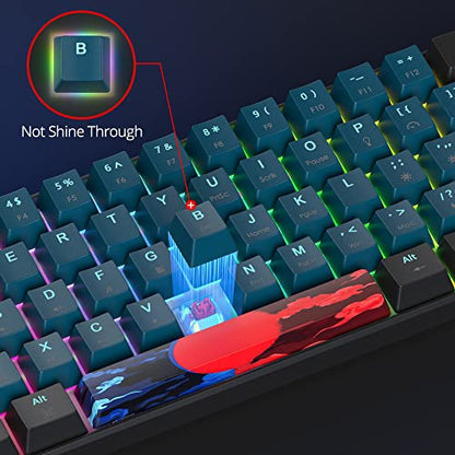 60% Mechanical Keyboard Wired Linear Red Switch RGB Backlight | 60 Percent 61-keys Compact Layout Gaming Keyboard TKL Ultra-Compact Mini RGB Backlit - color: 61 Monster/Red Switch