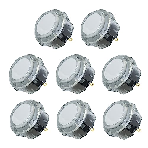 Qanba Gravity KS Mechanical Shafts Silent Pushbutton 30mm Snap-in (Boxed (Clear White D02(8 pcs) - color: Clear White D02(8 pcs）