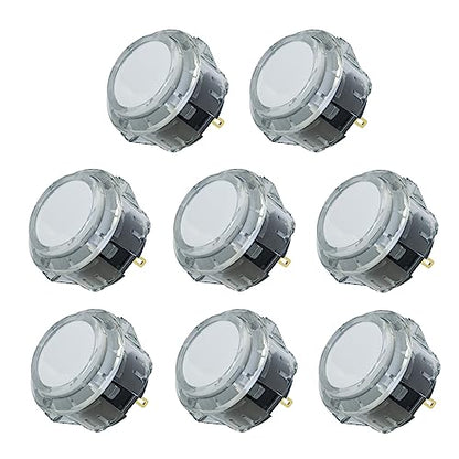 Qanba Gravity KS Mechanical Shafts Silent Pushbutton 30mm Snap-in (Boxed (Clear White D02(8 pcs) - color: Clear White D02(8 pcs）