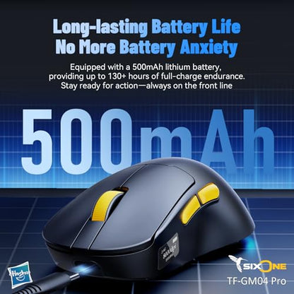 Transformers Gaming Mouse GM04 Pro, Wireless Gaming Mouse Tri-Mode Bluetooth/2.4G/Wired, 53g Ultra-Light, 24,000 DPI PAW3311 Sensor, RGB, 1000Hz, Rechargeable PC Gaming Mouse (Black) - color: Black