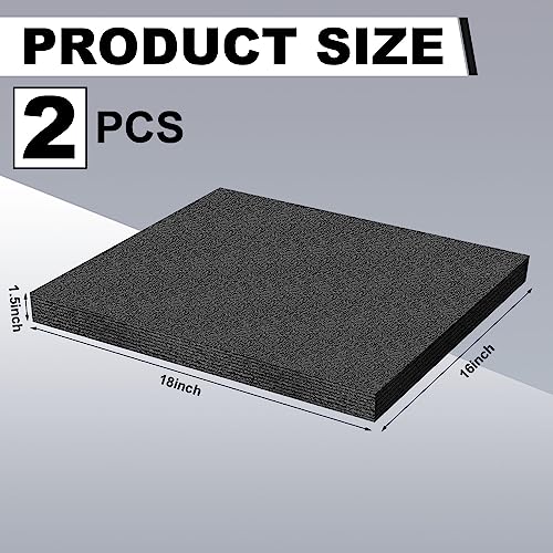 Frienda 2 Pcs Polyethylene Foam Sheet 18 x 16 x 1.5 Inch Cuttable Foam Inserts for Pads Toolbox Polyethylene Insert Packing Block Padding for Crafts Toolbox Storage, Black