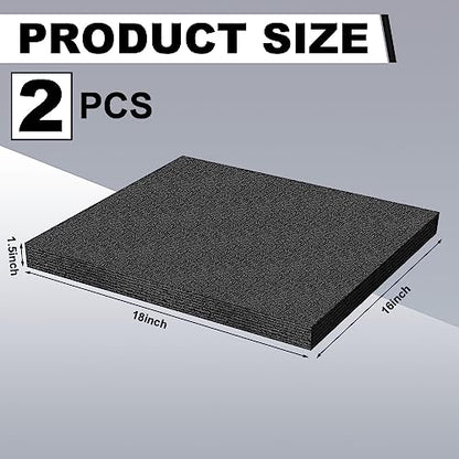 Frienda 2 Pcs Polyethylene Foam Sheet 18 x 16 x 1.5 Inch Cuttable Foam Inserts for Pads Toolbox Polyethylene Insert Packing Block Padding for Crafts Toolbox Storage, Black