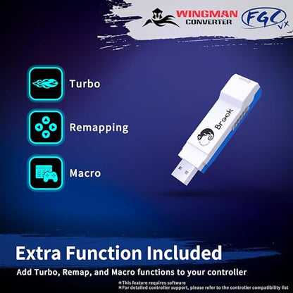 Brook Wingman FGC VX Arcade Controller Converter for PS5/PS4/PC – Supports 150+ Wired Controllers, Low-Latency Adapter for Arcade Sticks & Fightpads, Compatible with All PS5/PS4 Games