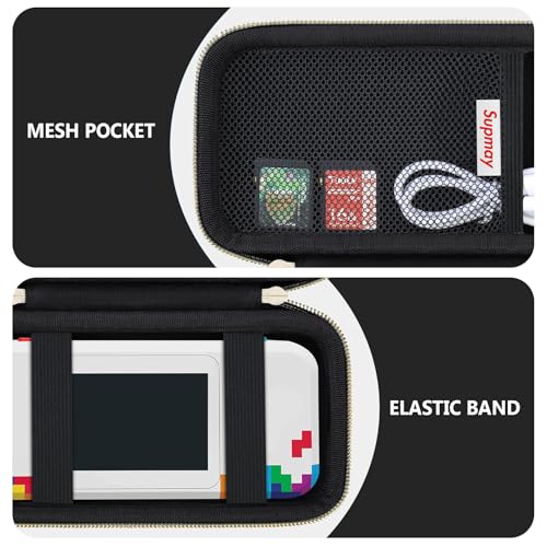 Supmay Hard Travel Case for My Arcade Tetris Pocket Player Pro, Strategic Puzzle Games, Portable Video Game System Handheld Game Protection Case with Mesh Pocket for Batteries and USB Cable, Black - color: Black Star