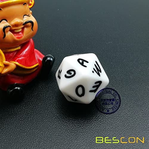 Bescon Alphabet Dice 20 Faces A-T Uppercase, 20 Sides Letter Dice, 3pcs per Set - color: Alphabet Dice 20 Faces A-t Uppercase, 3pcs Set