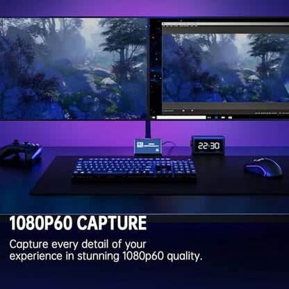 4K HDMI Capture Card for Streaming, Full HD 1080P 60FPS Capture USB 3.0 Audio Video Capture Card,for Switch/PS4/PS5/Xbox, Plug and Play, Works on Laptop, PC, Mac
