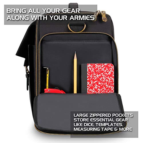ENHANCE Portable Miniature Figure Storage & Carrying Case - 4 Foam Layers fits 108 Infantry Minis & Pick & Pluck for Large Figures - Book Sleeve & 2 Accessory Pockets for Measuring Tape, Dice & More - size: Large (108 Slots), style: Standard Base Minis