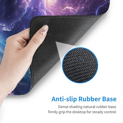 Gaming Mouse Pad Desk Pad,Extended Big Mouse Pad,31.5x11.8 Inch Long Computer Keyboard Mouse Mat Mousepad with 3mm Non-Slip Base and Stitched Edge for Gaming and Office… (Nebula) - color: Nebula